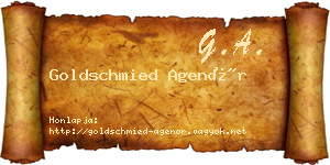 Goldschmied Agenór névjegykártya